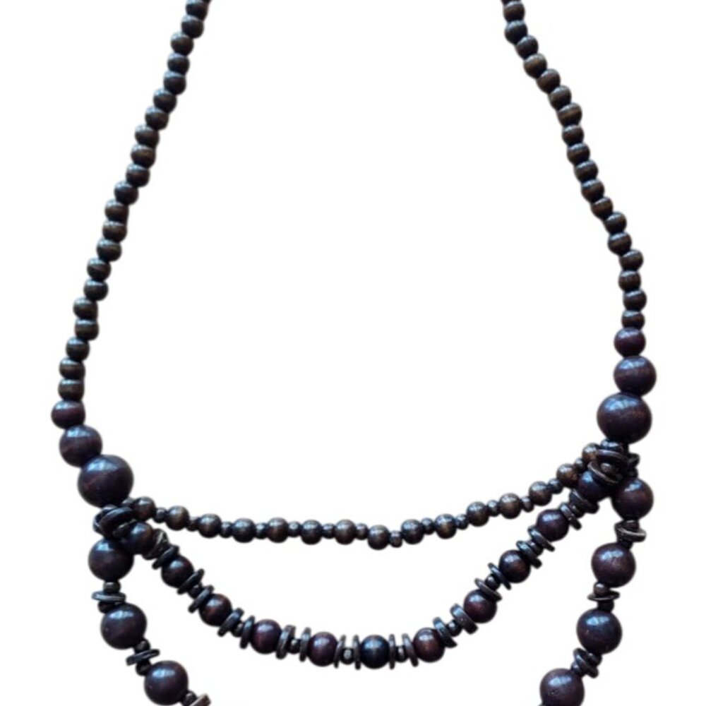 NEW GORGEOUS ETHNIC BOHO HIPPIE BROWN NECKLACE